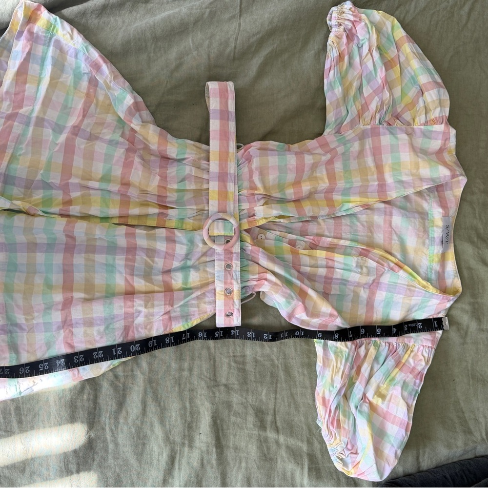 Pastel Plaid Belted Women’s dress